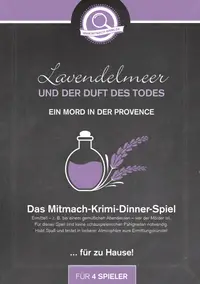 cover des krimidinner spiels Lavendelmeer und der Duft des Todes. EIN Mord in der Provence