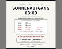 cover des krimidinner spiels Sonnenaufgang, 03:00